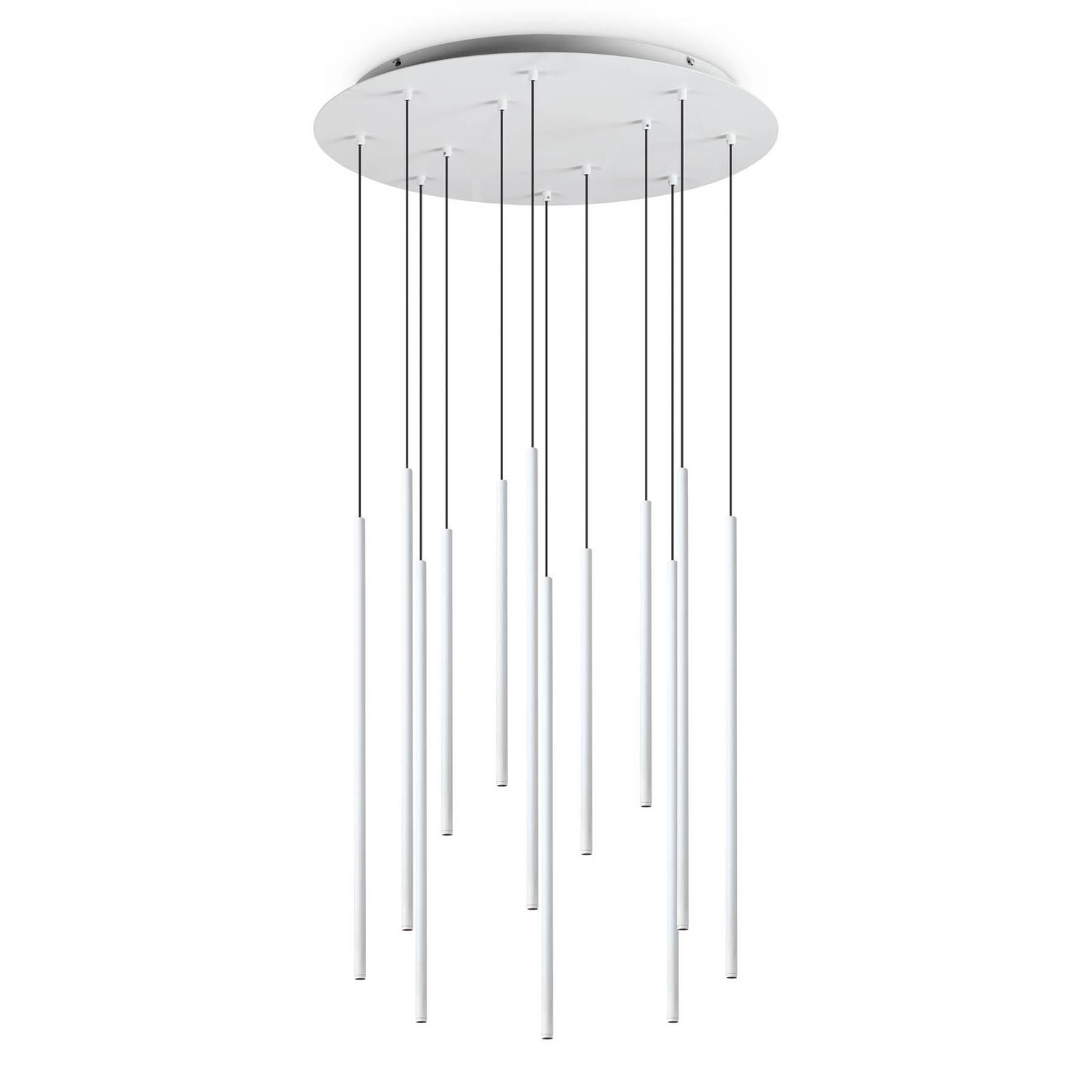 Ideallux Ideal Lux Filo suspension LED douze lampes, blanc