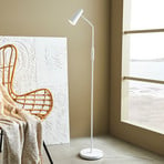 Floor lamp Crest white, movable lampshade