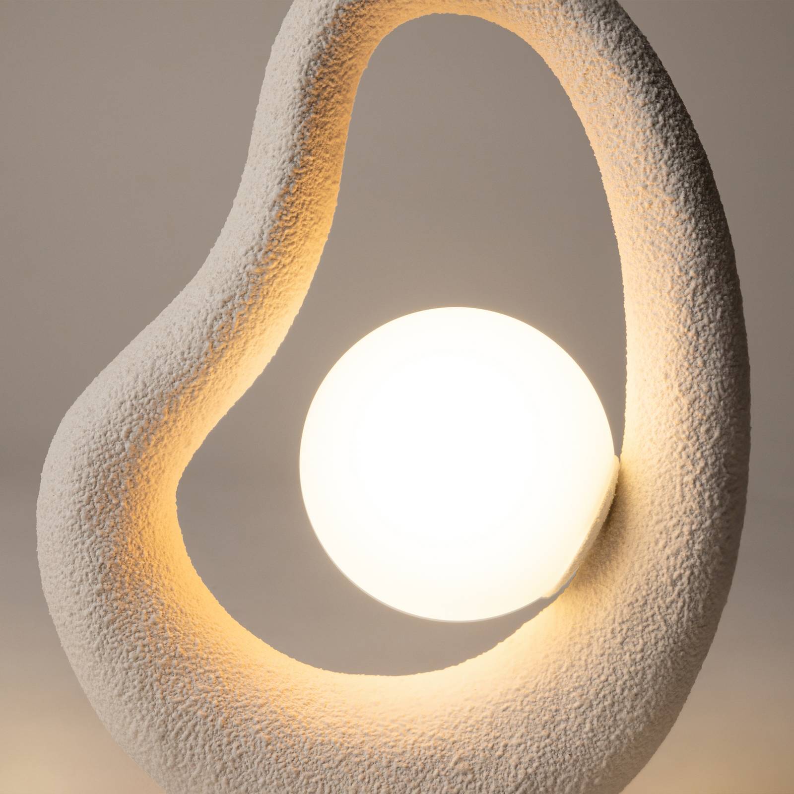 Maytoni Lampa stołowa LED Opus, biała, metal/szkło, wysokość 38 cm