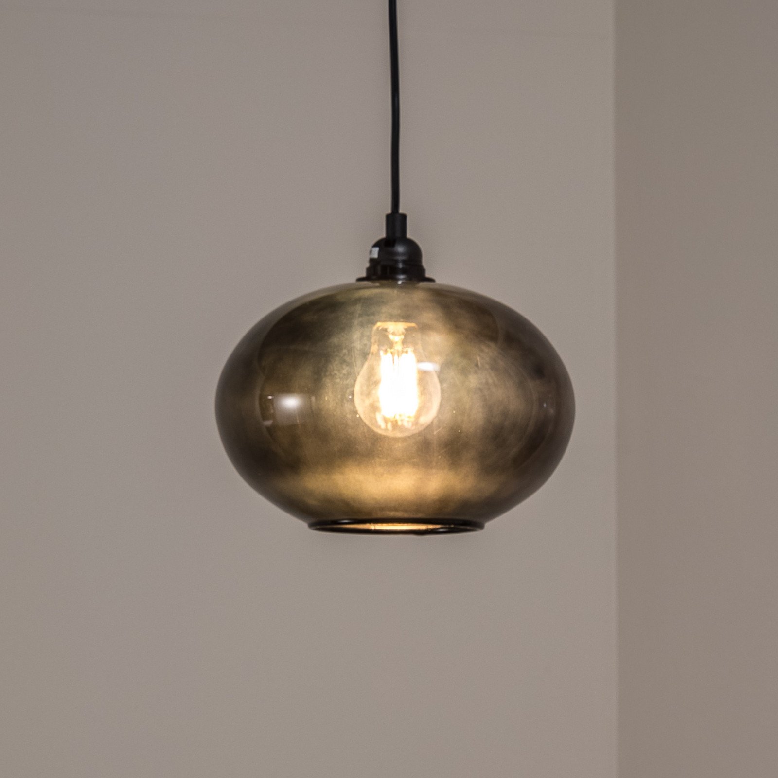Opviq Lampă suspendată Smoked 050 1 bec sticlă Ø27cm - Camera de zi / sufragerie - modern - gri fumuriu