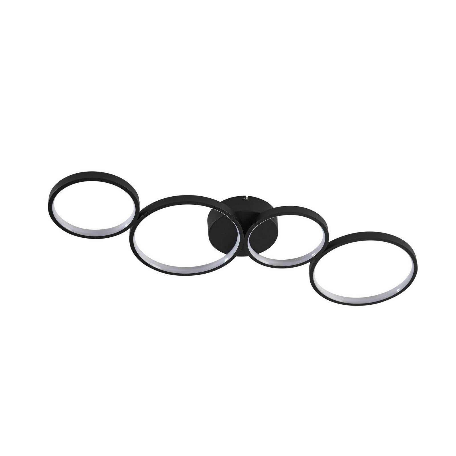 Lindby LED-Deckenleuchte Evengeline, schwarz, Alu, 88 cm