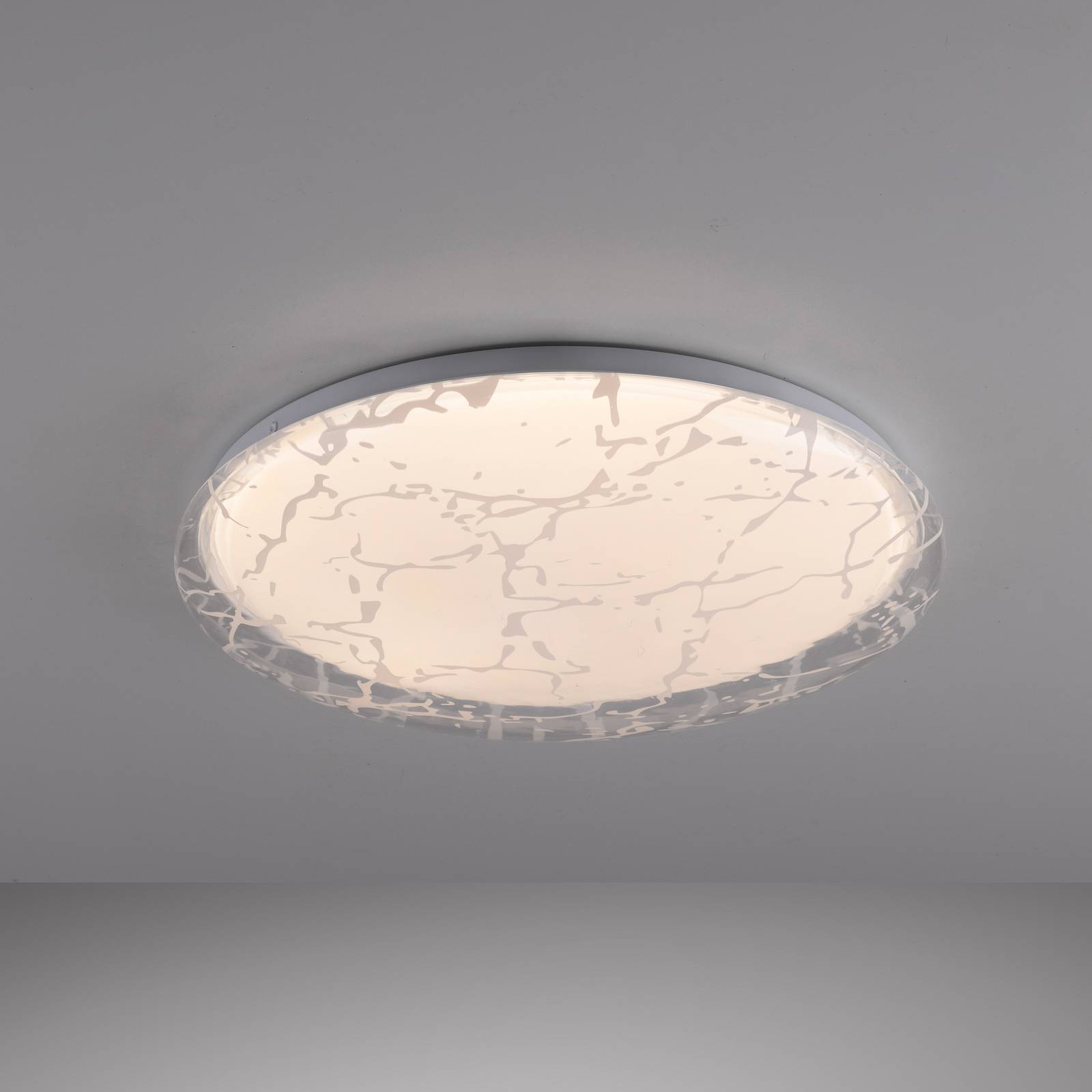 Lampa sufitowa LED ART Plafo 14008, biała, żelazna, z pilotem