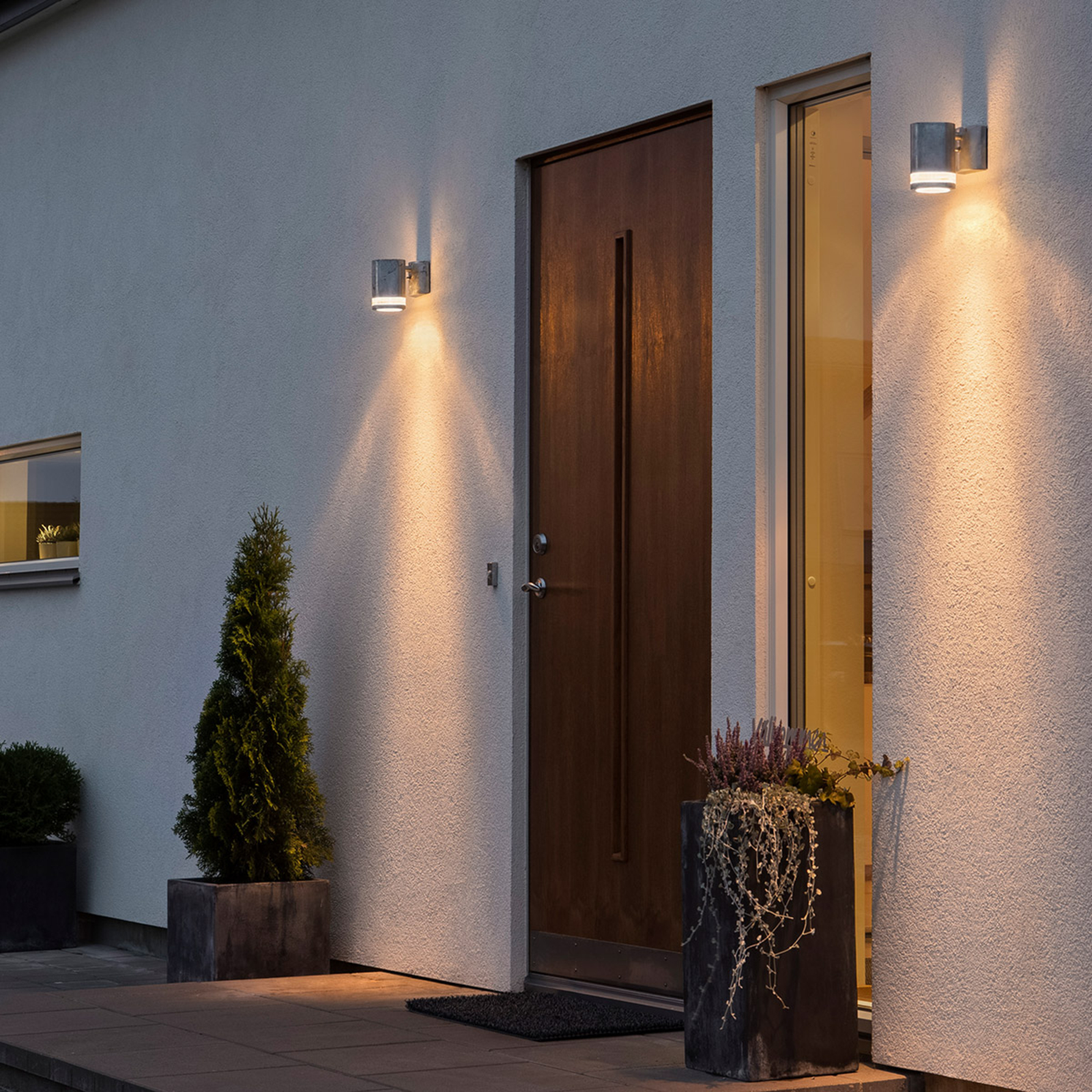 Modena outdoor wall light with slit, 1-bulb, grey