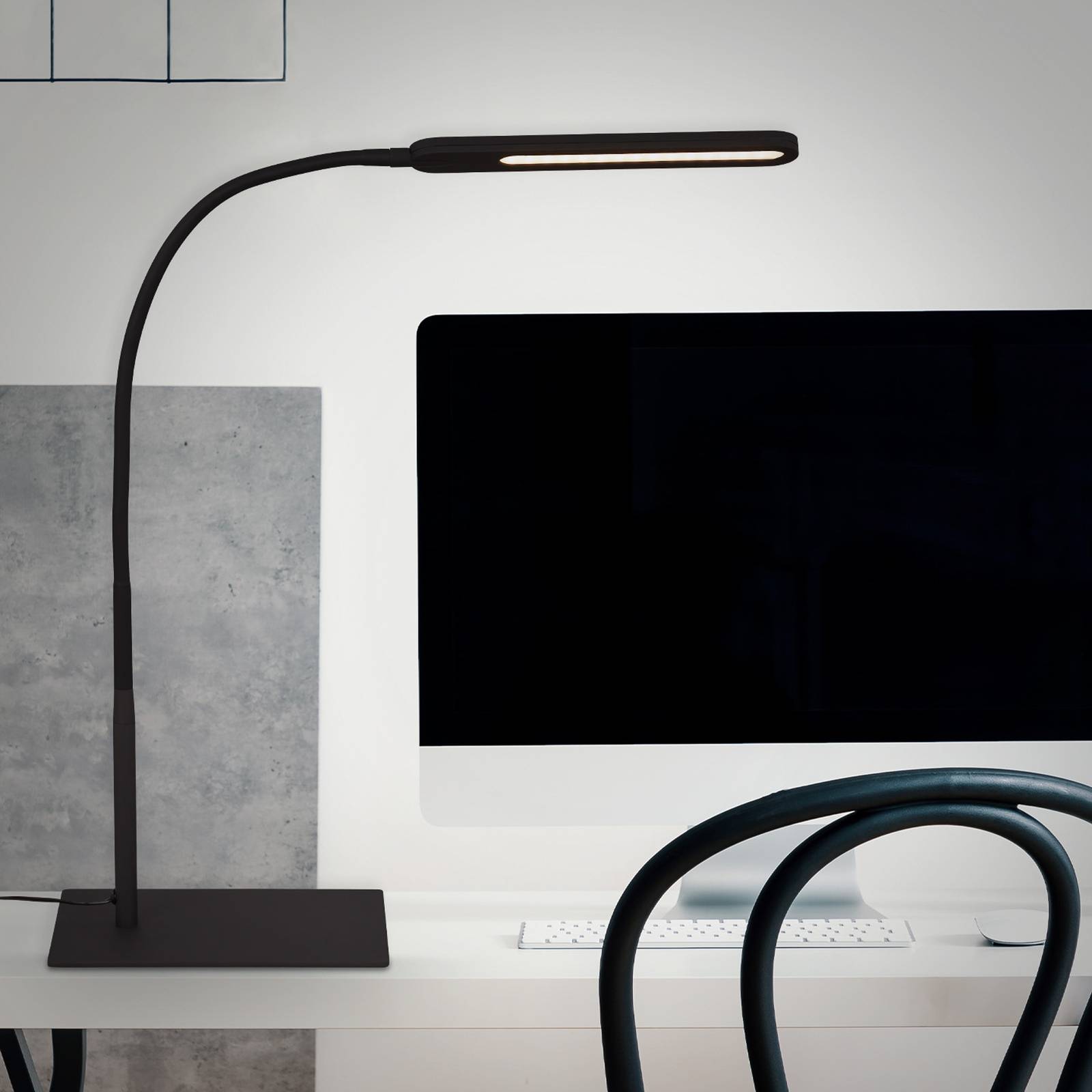 Briloner LED stolní lampa Servo, stmívatelná, CCT, černá