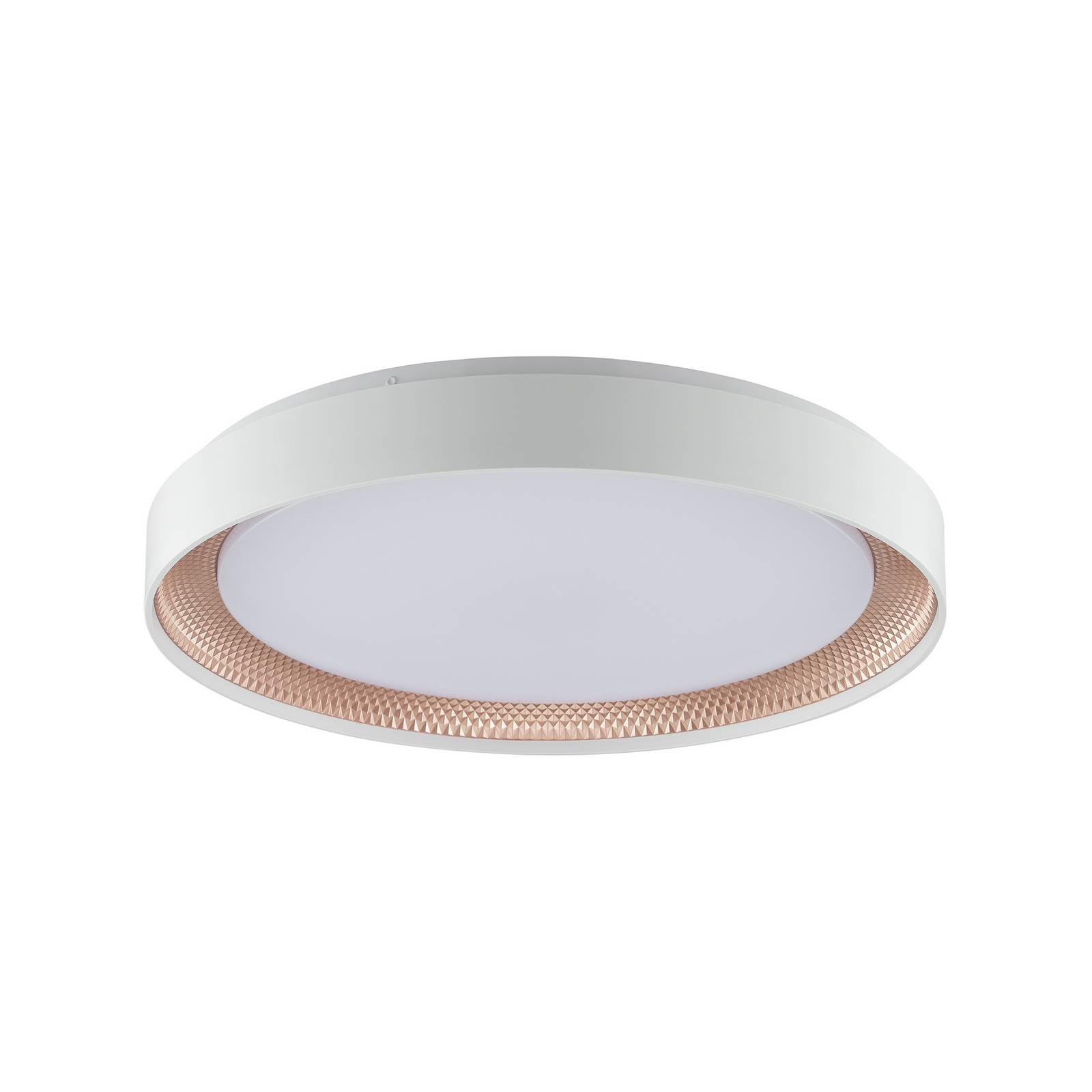 LED-Deckenleuchte Waldo, weiß/roségold, Ø 48,5 cm, CCT, dim.