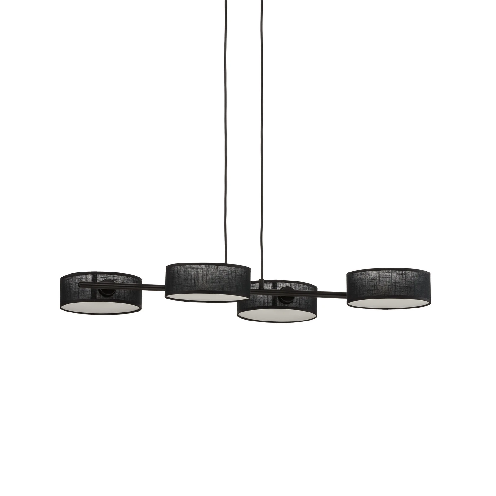 Suspension Drumz 4, noir, tissu/acier, longueur 80 cm, E14