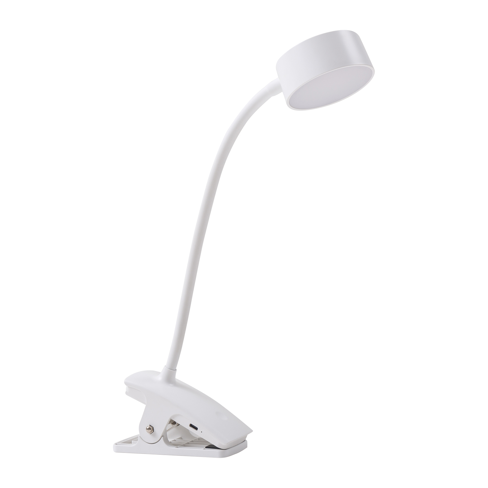 Lindby Lampe à pince LED rechargeable Maori, blanc, métal, CCT, à