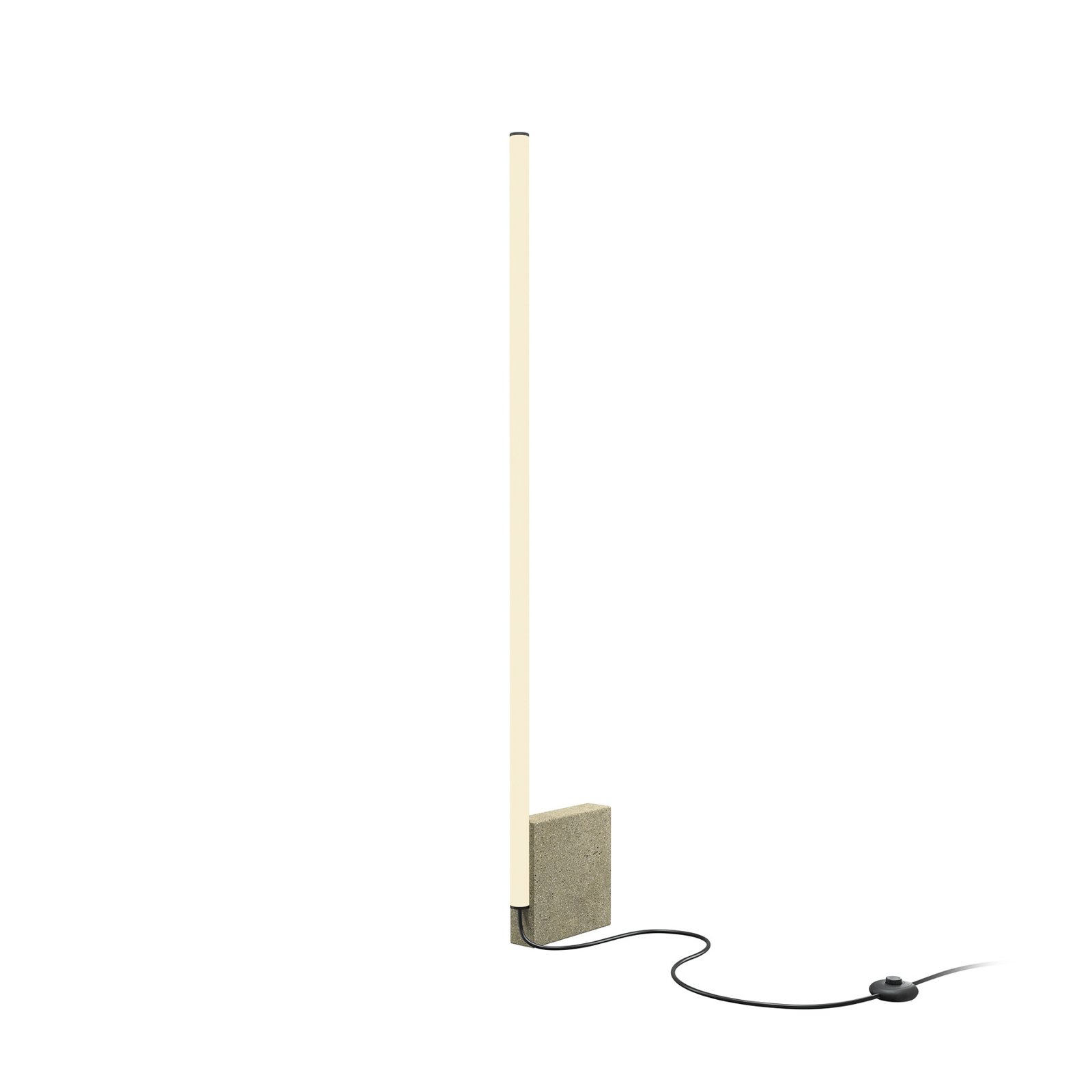 Candeeiro de pé LED Maytoni Sólido, altura 128,2 cm, betão, acrílico