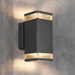 Aplique de exterior Elm en negro, 2 luces