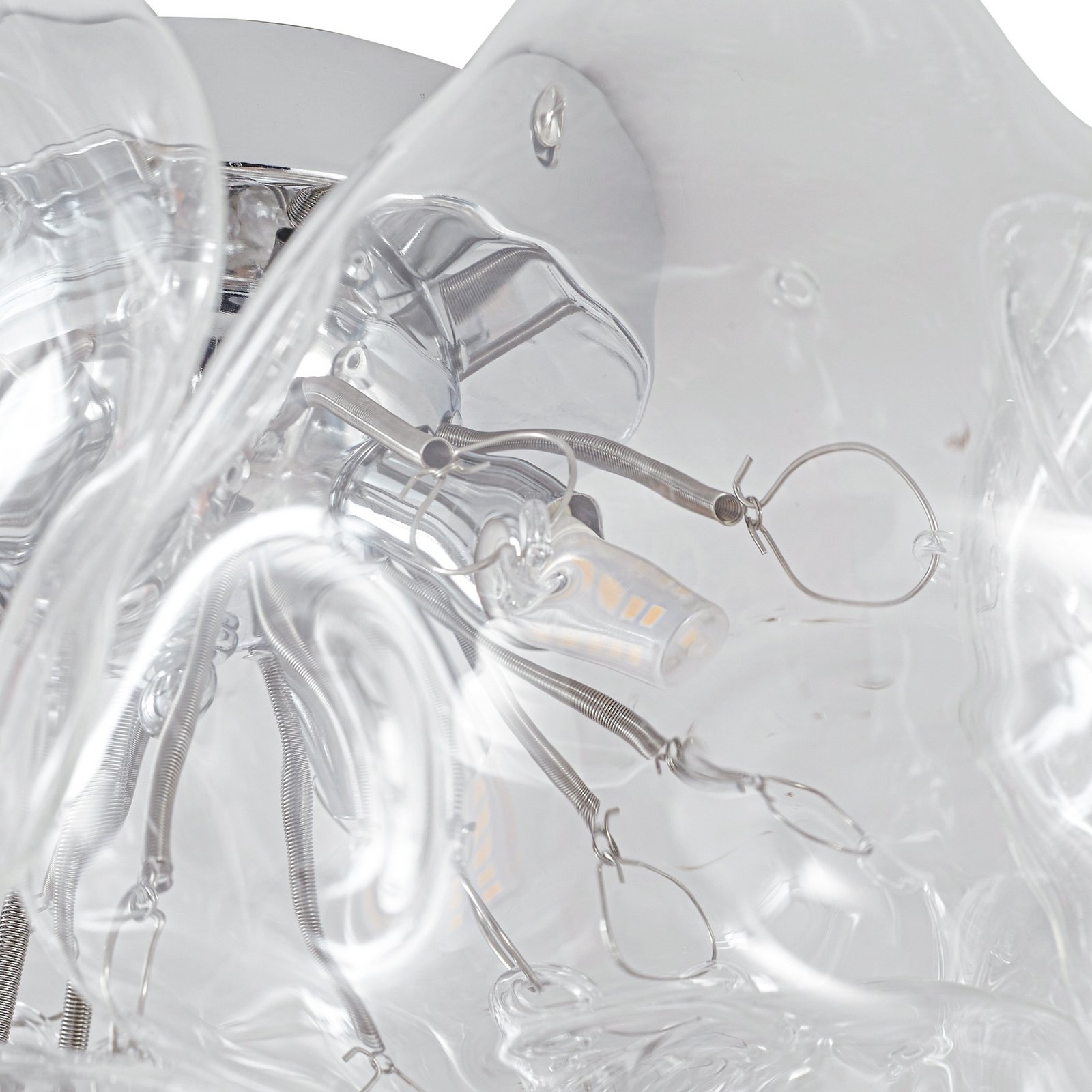 Plafonnier Diborah, transparent, Ø 49 cm, verre, G9 - Lucande