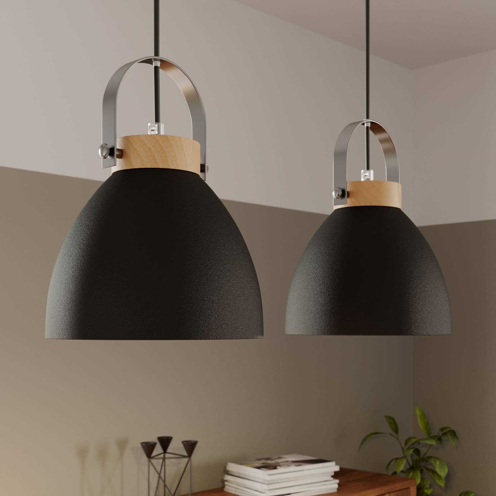 Photos - Chandelier / Lamp Lamkur Bergen pendant light, two-bulb, graphite 