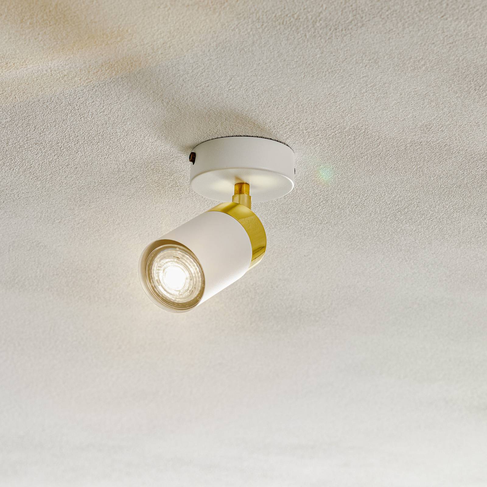 eko-light spot pour plafond joker, blanc/doré, à 1 lampe