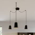 Hanglamp Link in zwart, 3-lamps