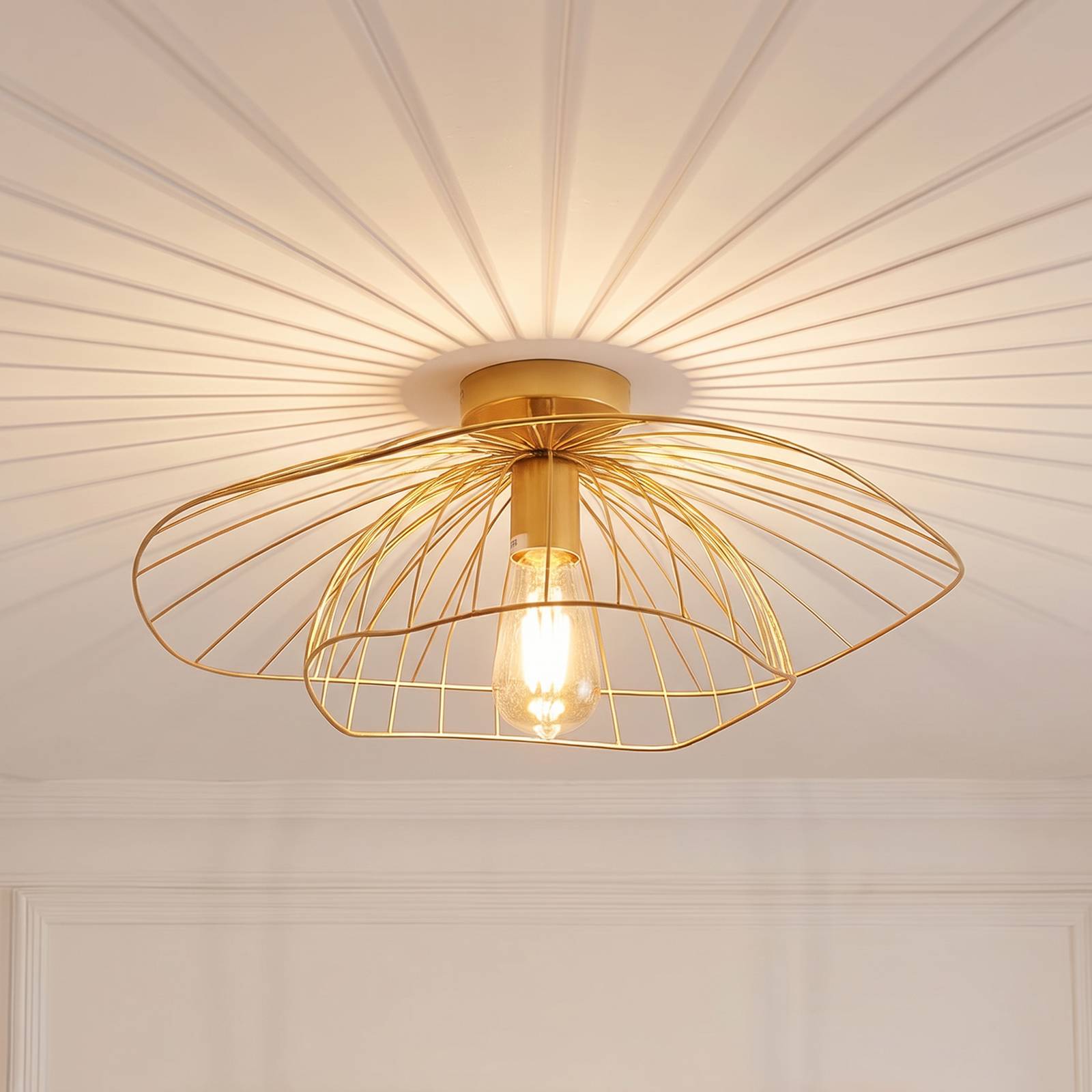 Lampa sufitowa Mantar, w kolorze złotym, Ø 52 cm, metal, E27