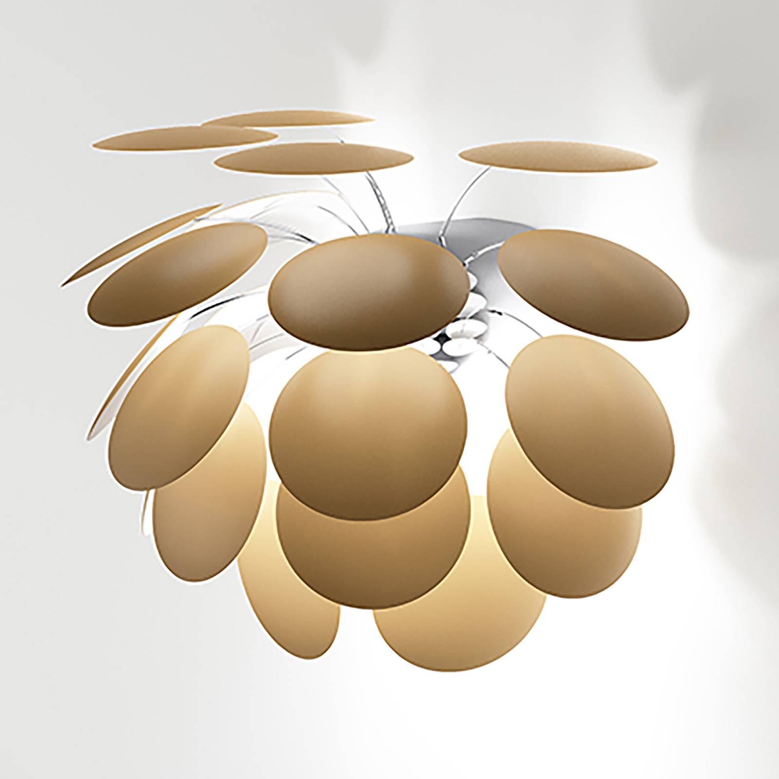 MARSET marset Discocó A wandlamp, beige mat, voor woon-/ eetkamer, abs-kunststof, metaal verchroomd, E14, 5 W, B: 38 cm, H: 27.5 cm