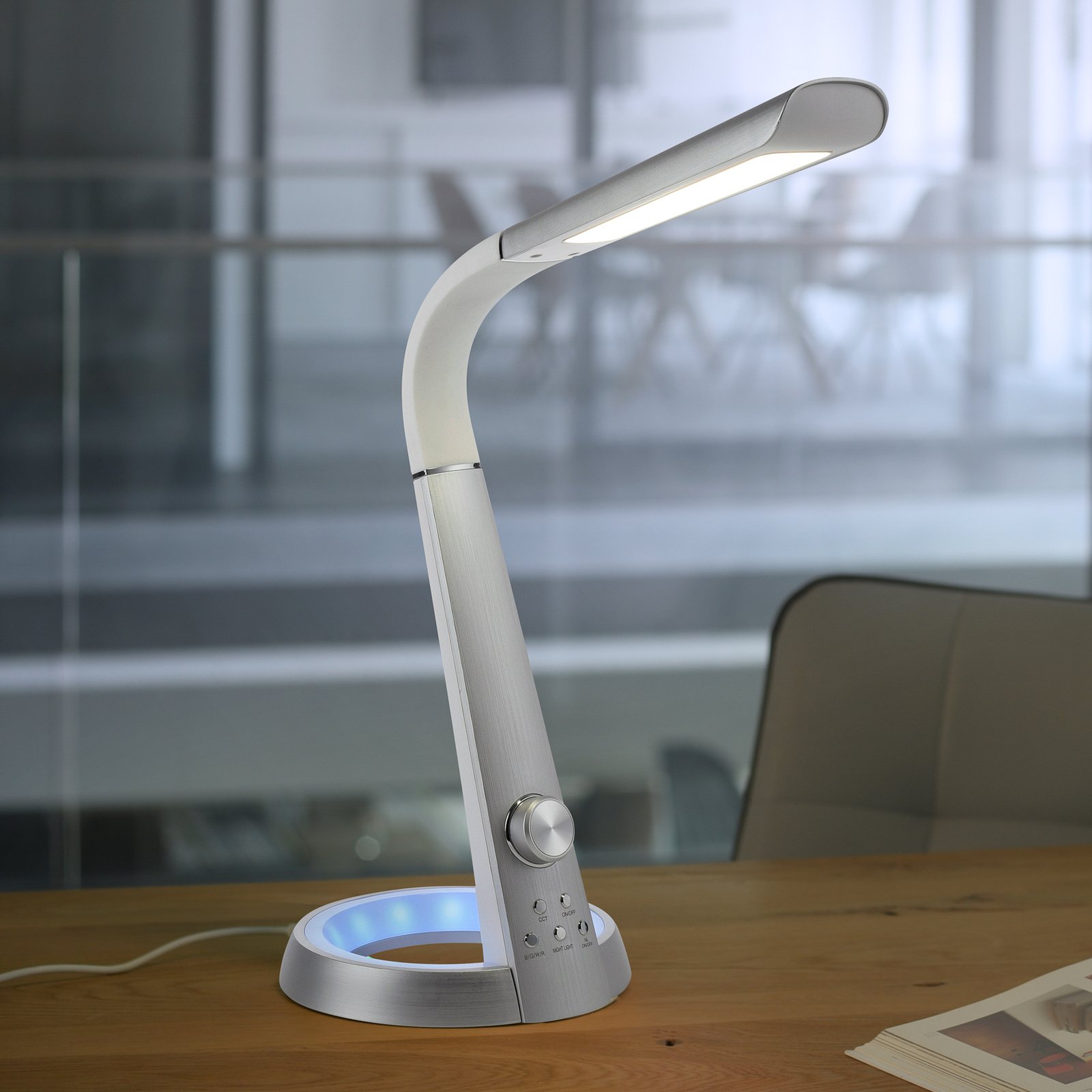 Paul Neuhaus Bill -LED-työpöytälamppu, hopea
