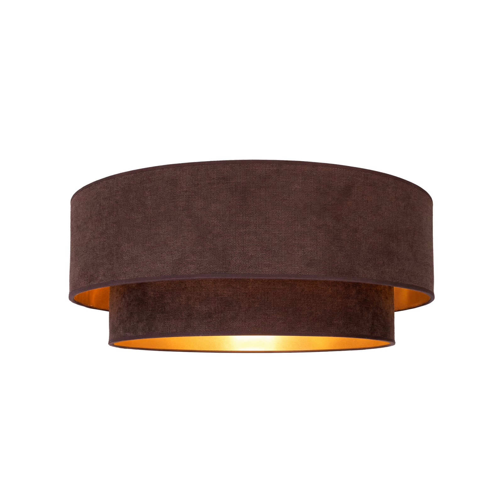 Plafoniera in stile boho, marrone/oro, Ø 60 cm, tessuto, E27 - Duolla