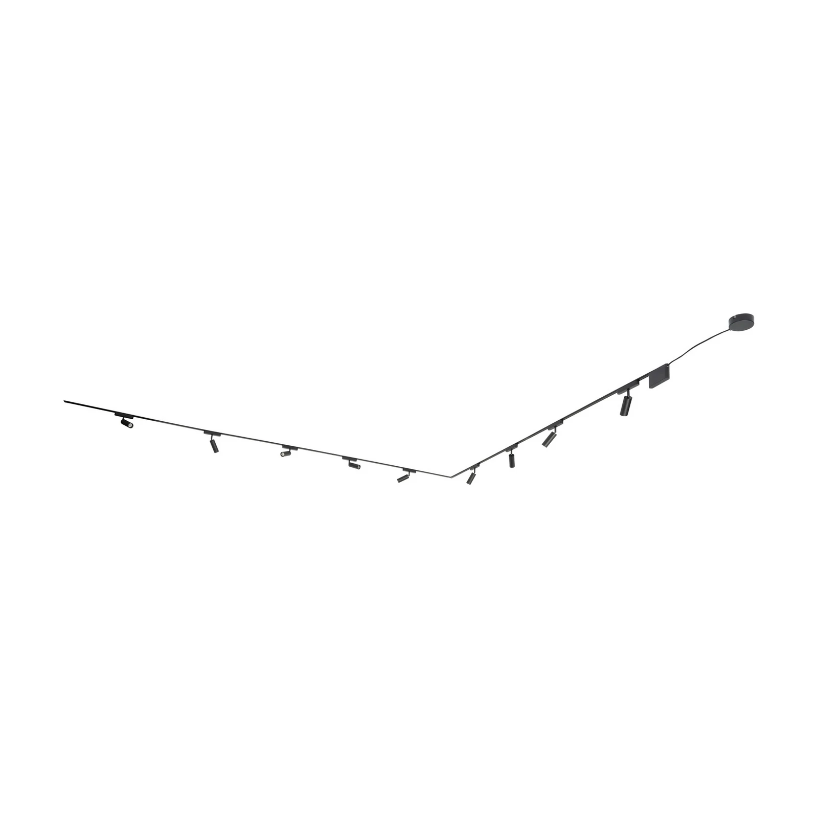 Système de lampes sur rail 48 V Lumaro, spots, à 9 lampes, noir, 13,1 cm, à