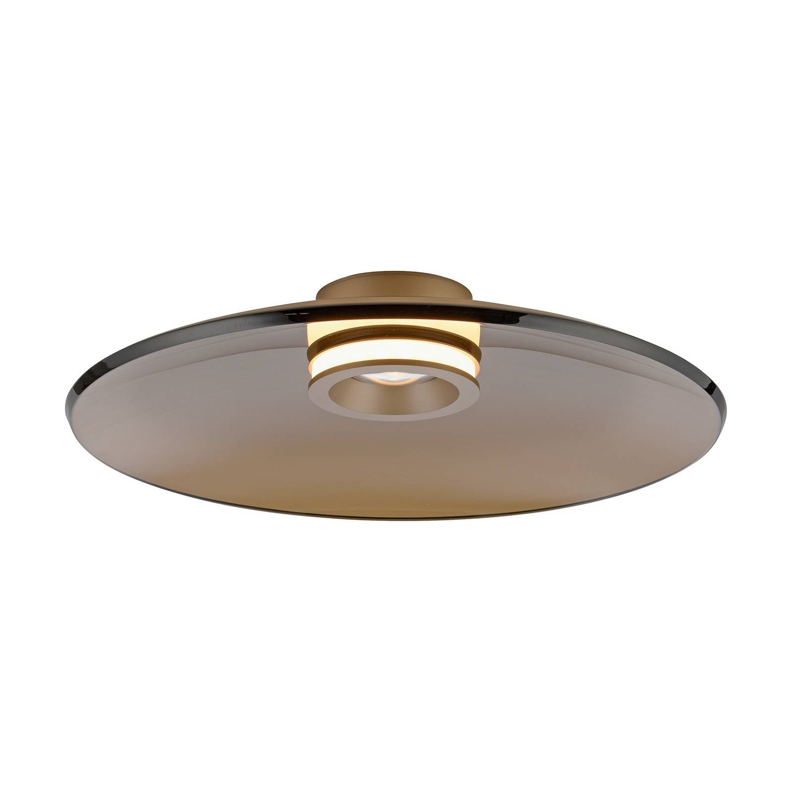 PURE LED-Deckenleuchte Moon bronze Ø 50 cm Glas Aluminium