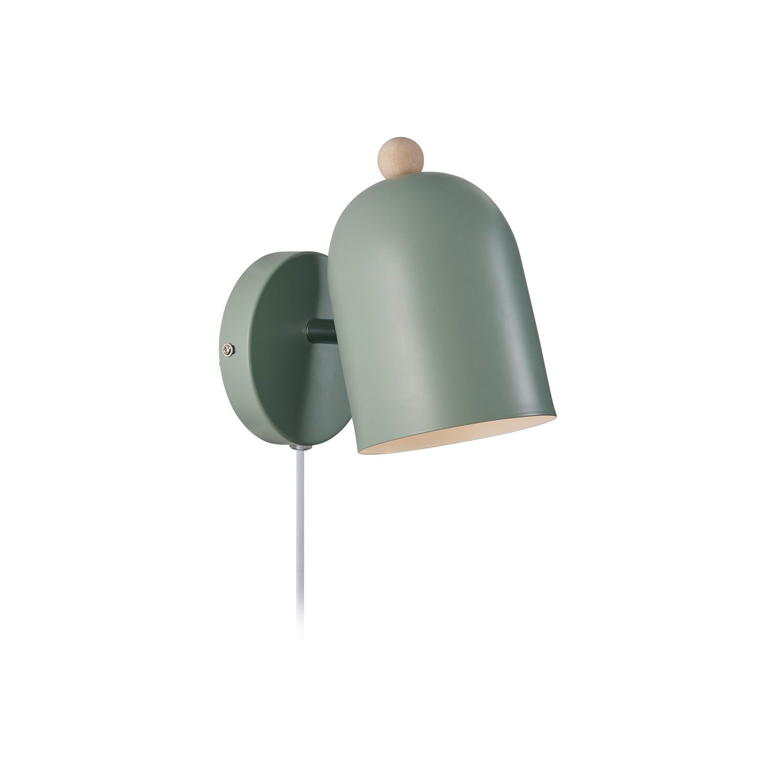 Gaston zidna svjetiljka s kablom i utikačem, metalna, zelena