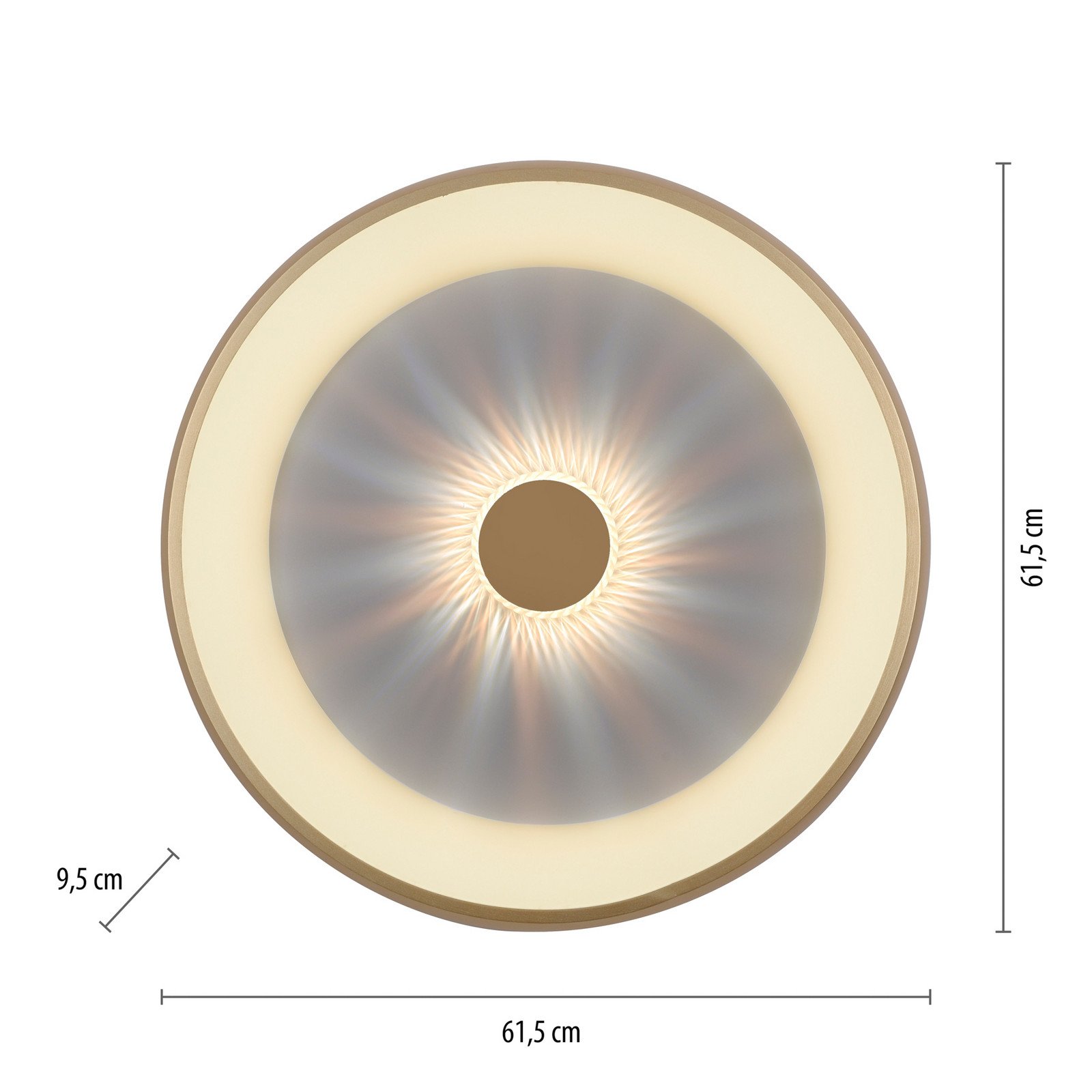 JUST LIGHT. Plafonieră cu LED Vertigo CCT Ø 615 cm alamă - Camera de zi / sufragerie - modern - alamă alb - Metal