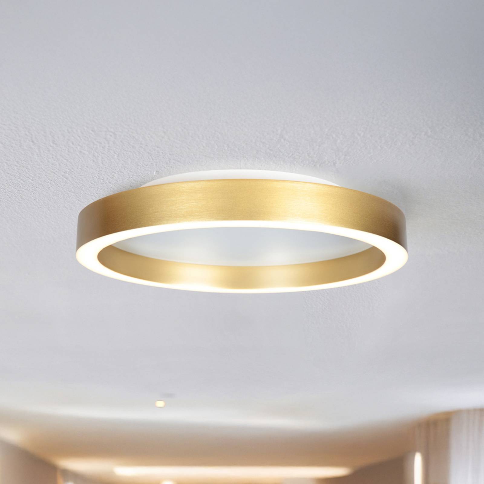 LED-Deckenlampe Ringlux goldfarben, Ø 30 cm, Metall, 2.700 K günstig online kaufen