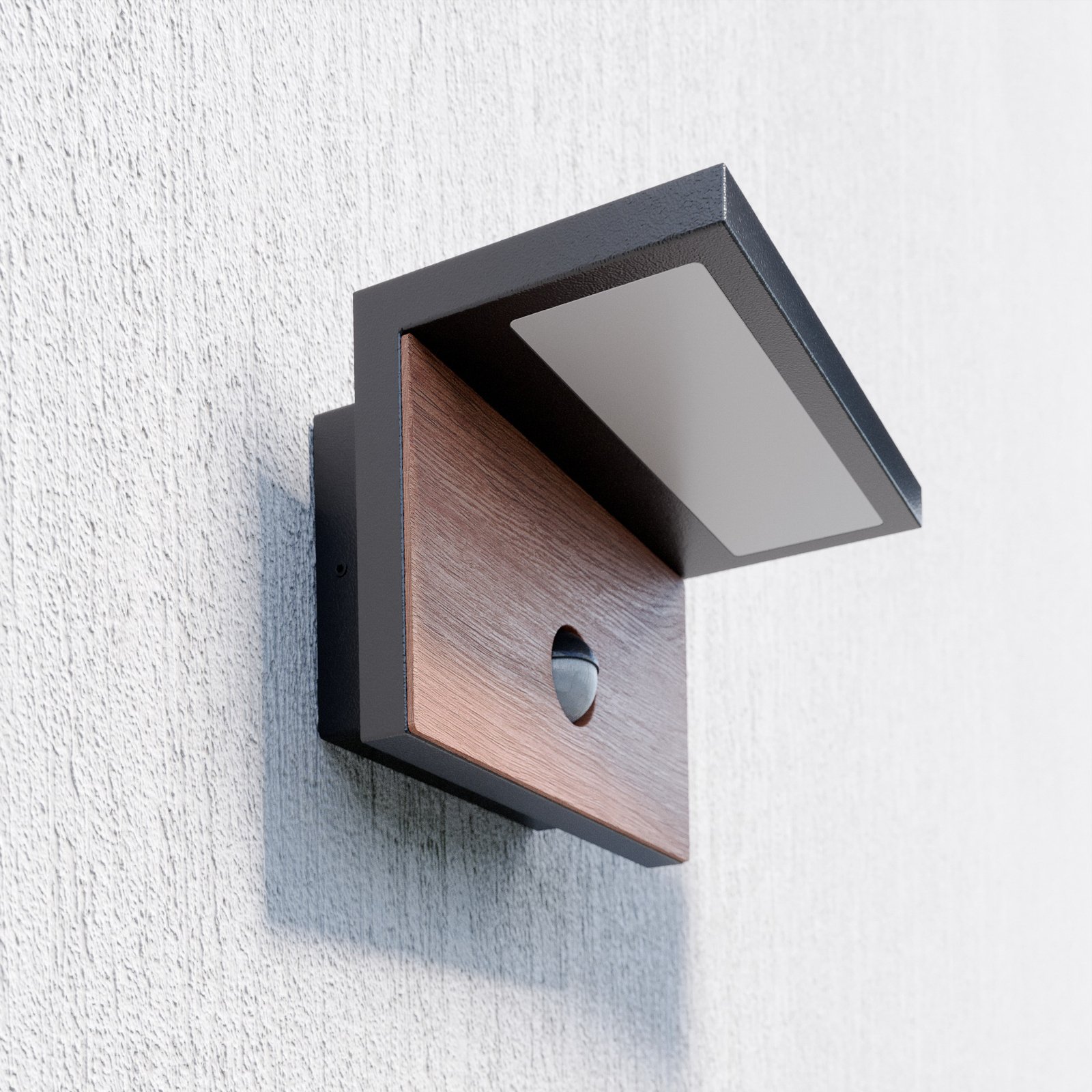 Lignus Außenwandleuchte w/Sensor Dark Grey/Wood - Lucande