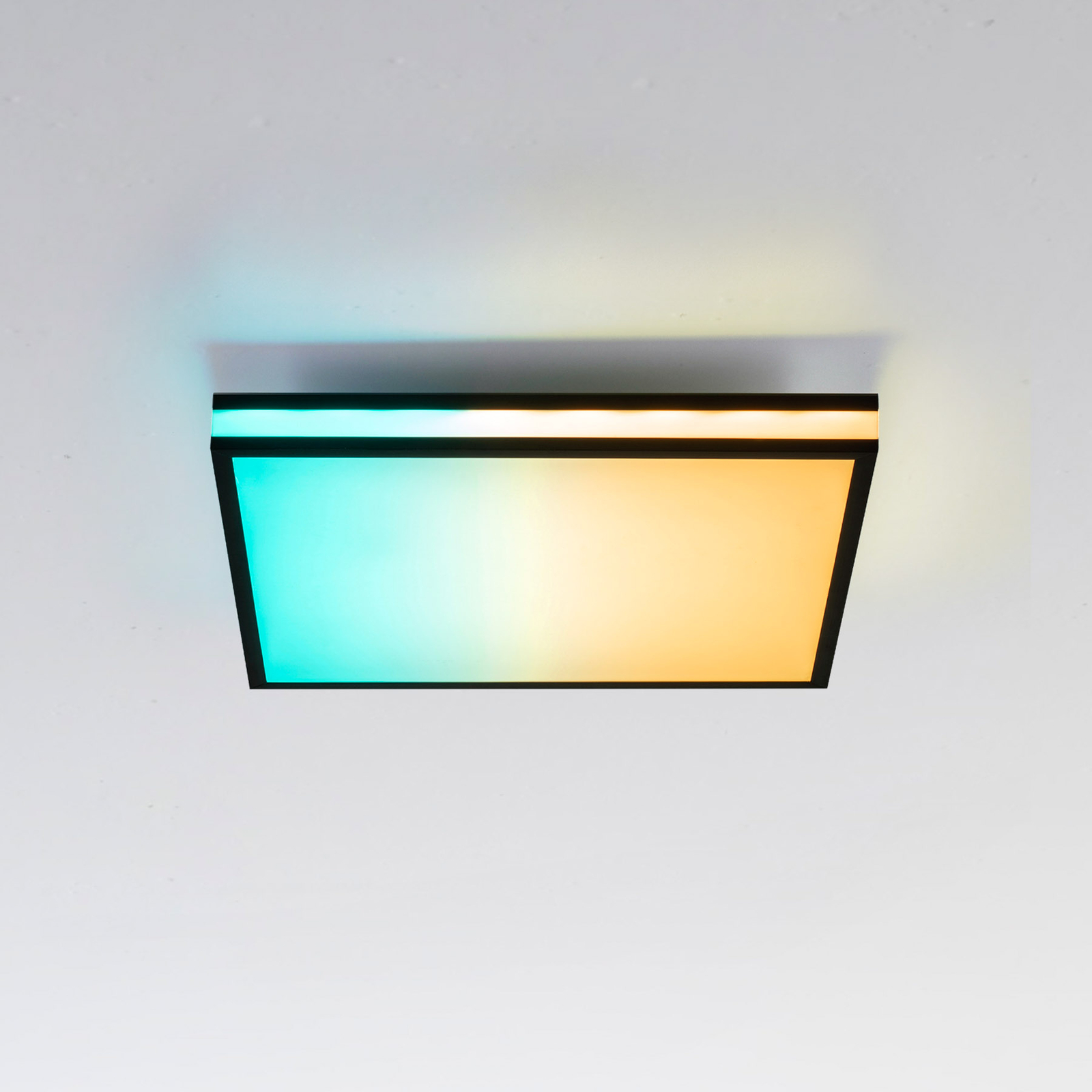 Plafonnier LED Mario, CTT, RVB, 45x45 cm, noir