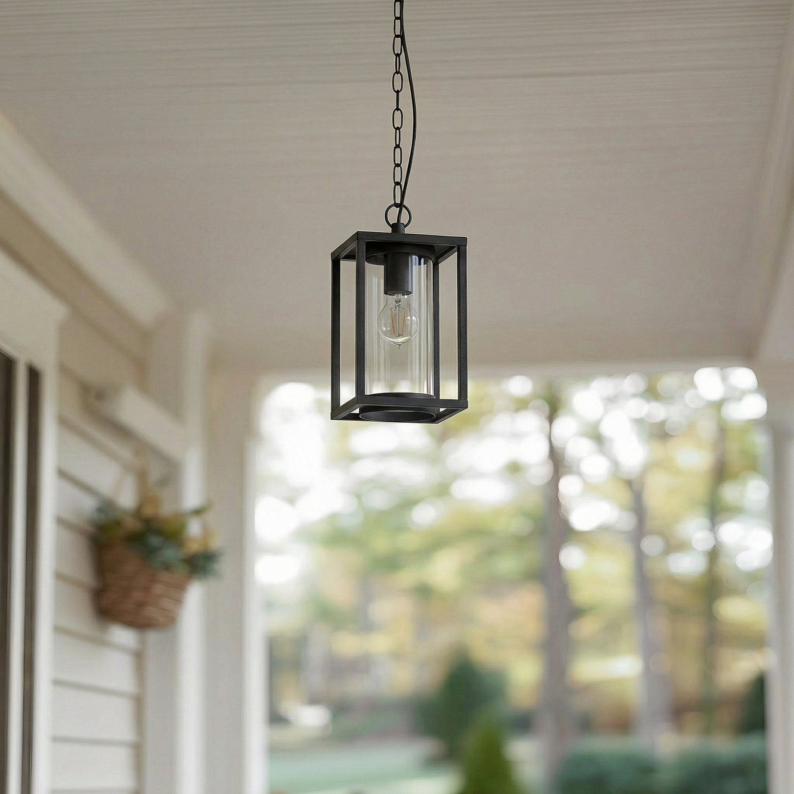 Lucande Lámpara colgante exterior Ferda, 25 cm, antracita, IP44