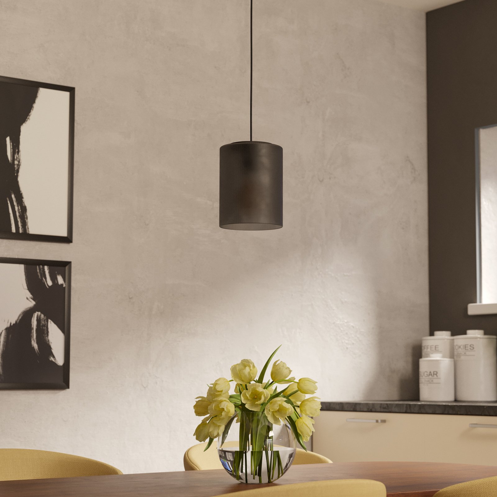 Colomera pendant light, black/grey