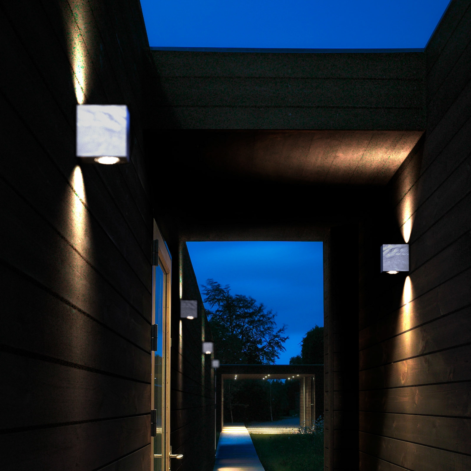 Candeeiro de parede exterior LED Canto Kubi 2, 10 cm, galvanizado