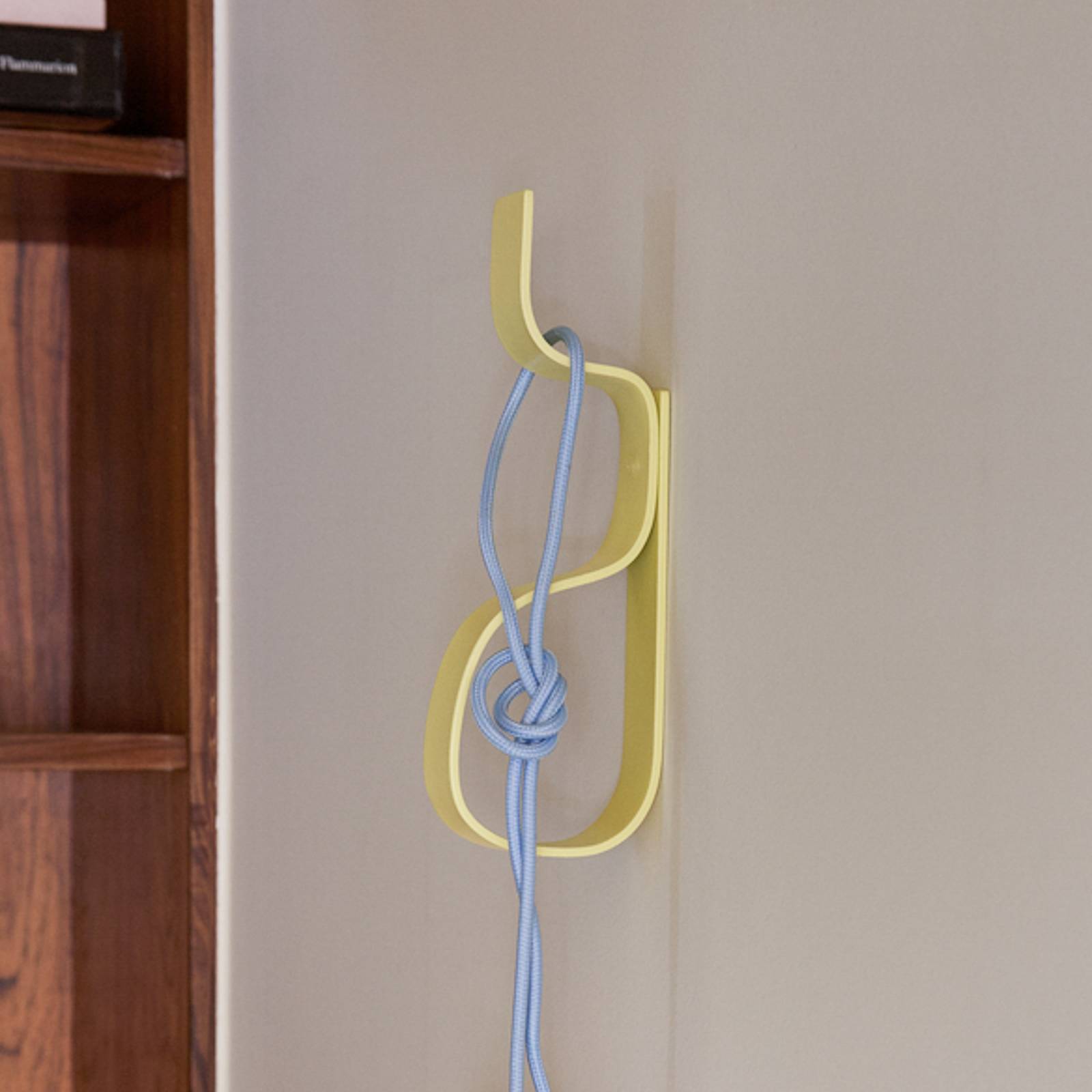 Hübsch Nami coat hook, yellow, height 20 cm, iron