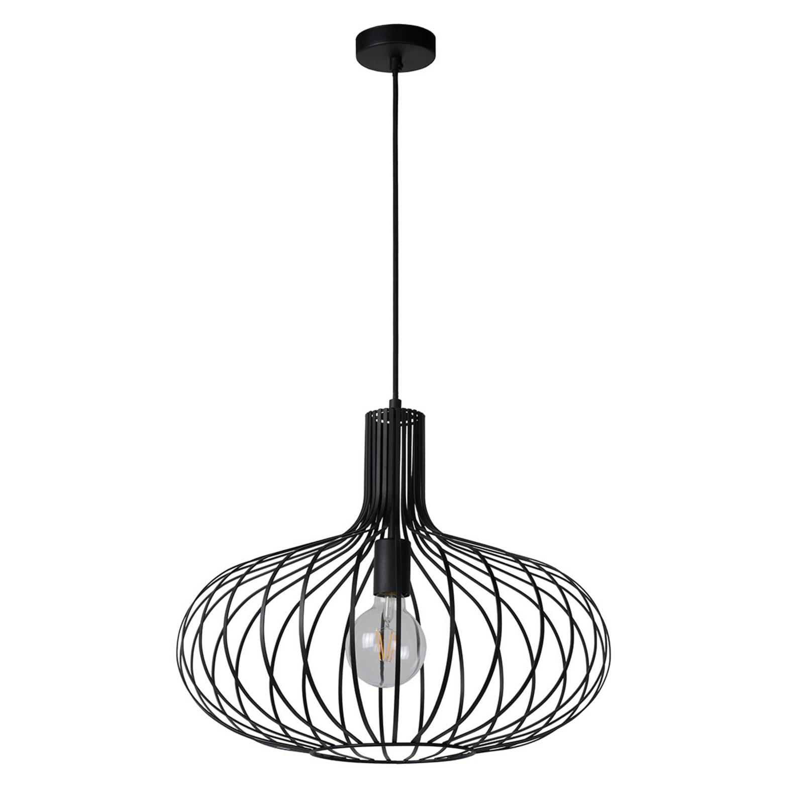 Lampa wisząca Manuela w kształcie klatki w kolorze czarnym, 50 cm