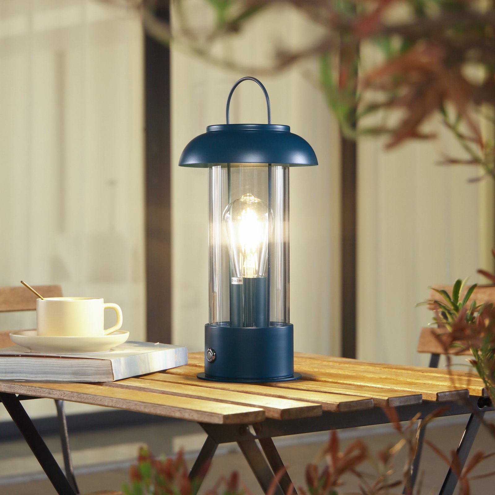 Yvette Portable Tafellamp IP44 Blue - Lindby