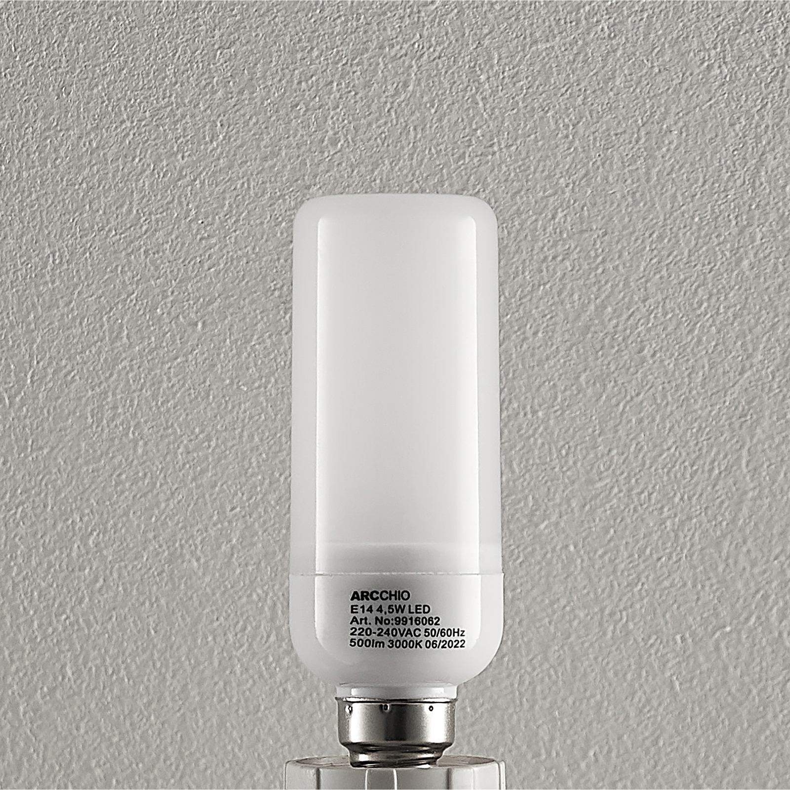 Arcchio LED-Röhrenlampe E14 4,5W 3.000K 4er-Set