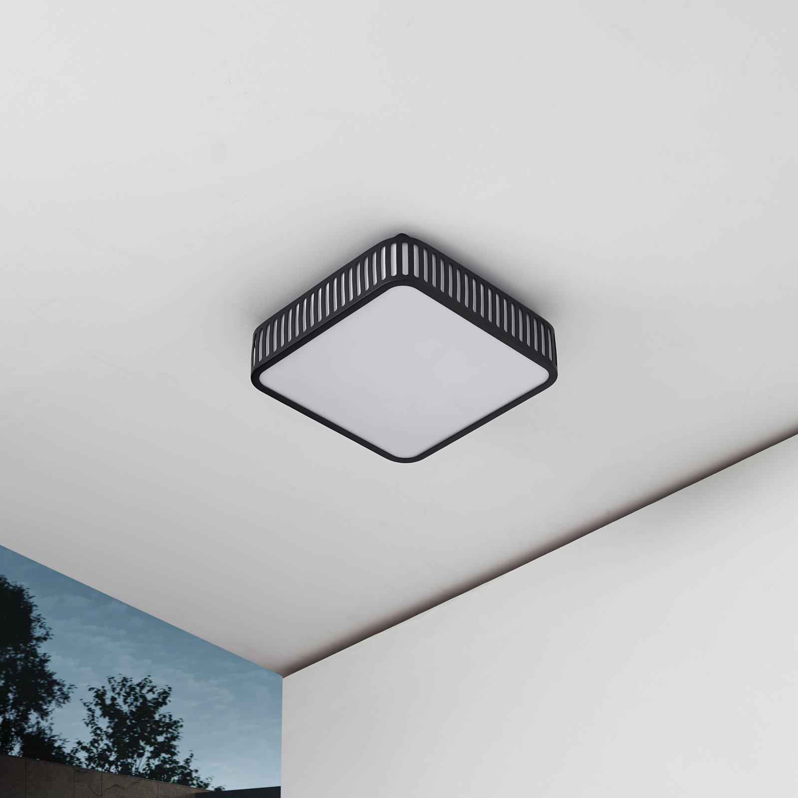 Lurinda  LED vonkajšie stropné svietidlo čierne 26 cm IP44 - Lindby