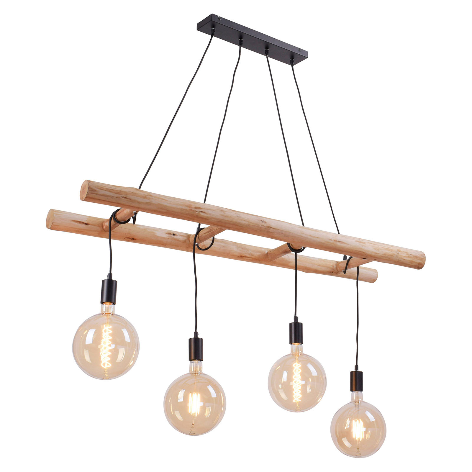 Hanglamp Edgar van hout, 4-lamps