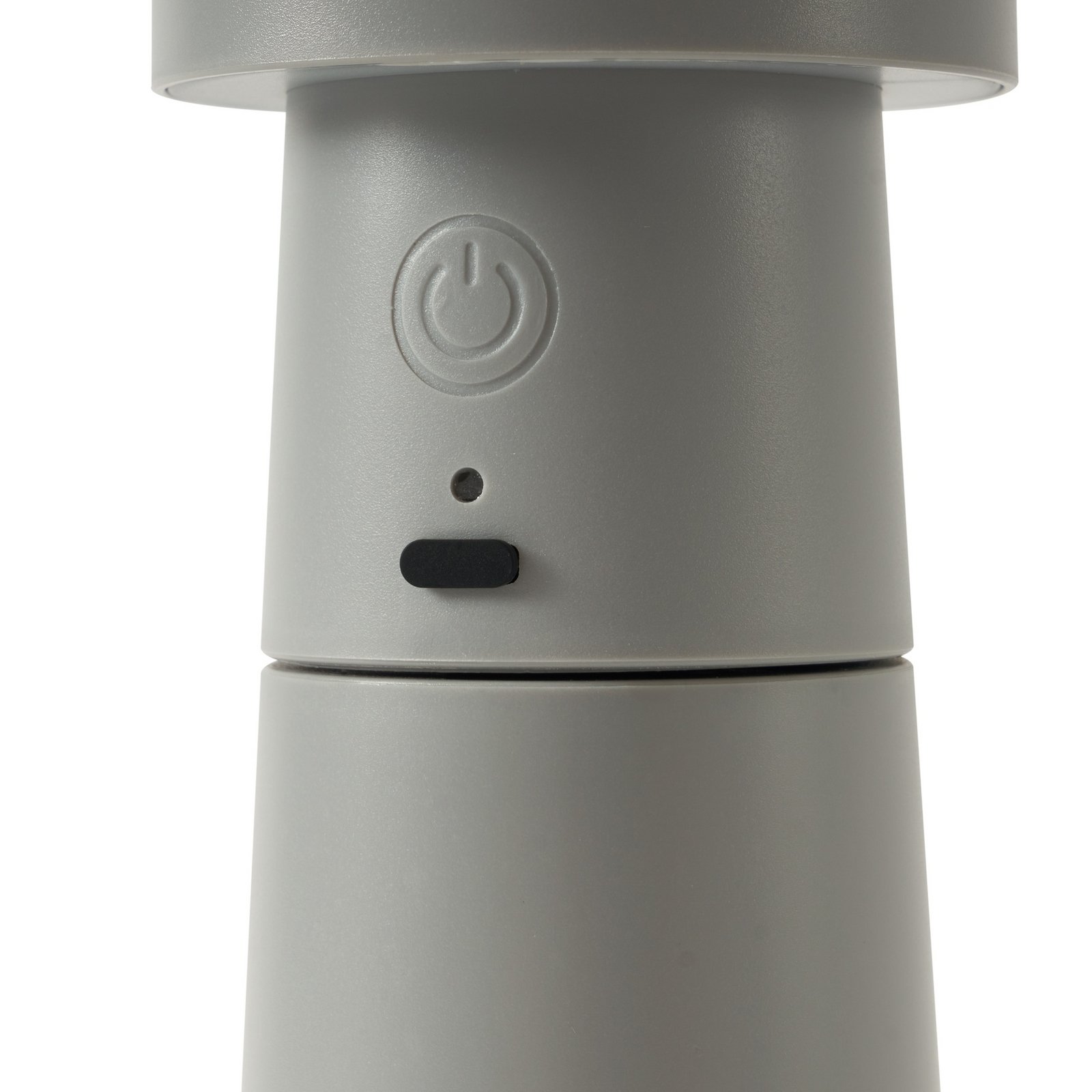 Lucande LED-Saleiere Salt, grigio chiaro, batteria ricaricabile, IP44