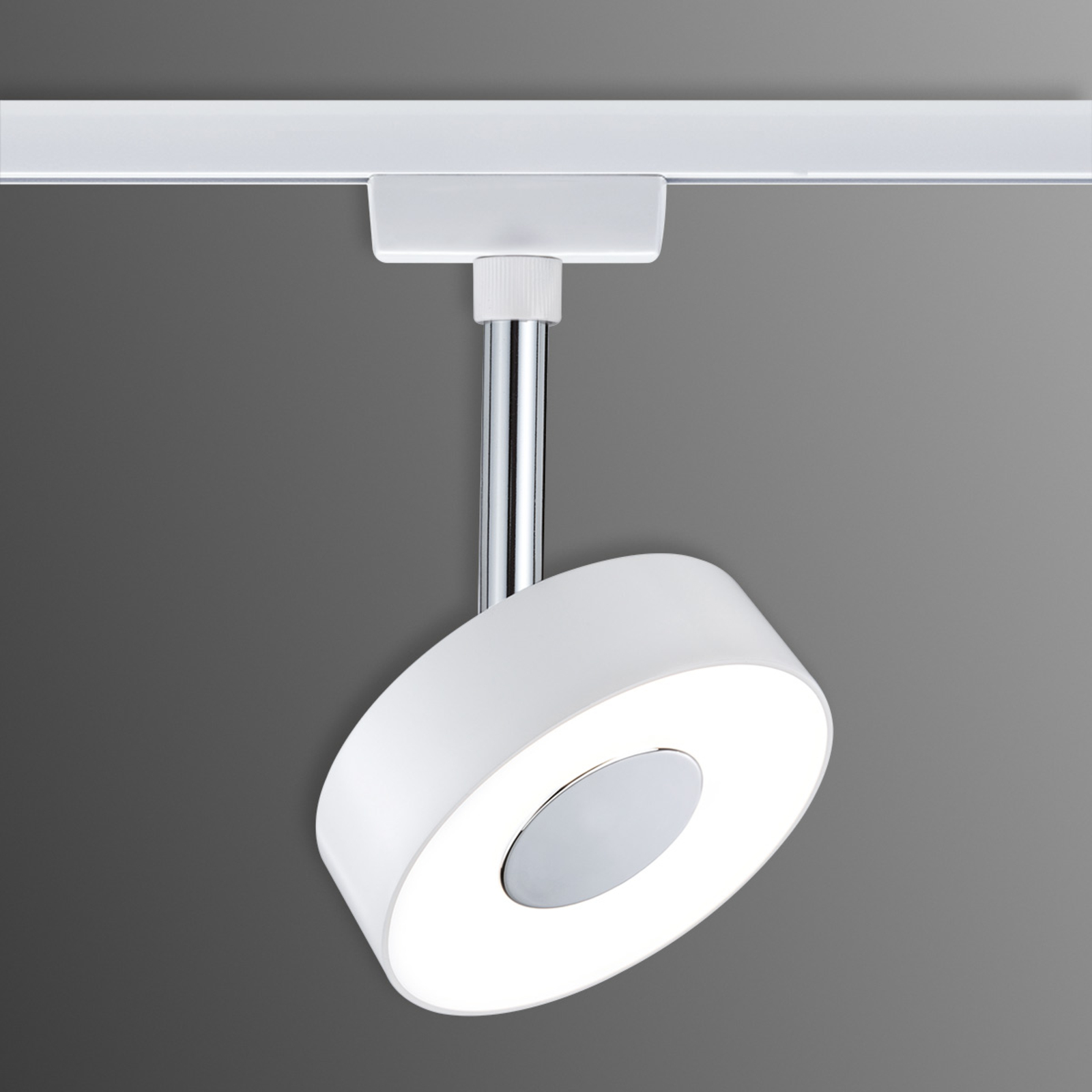 Paulmann URail Circle LED spot round in white, for Living / Dining Room, metal, 5 W, energy efficiency: A+, W: 9.8 cm, H: 14.7 cm