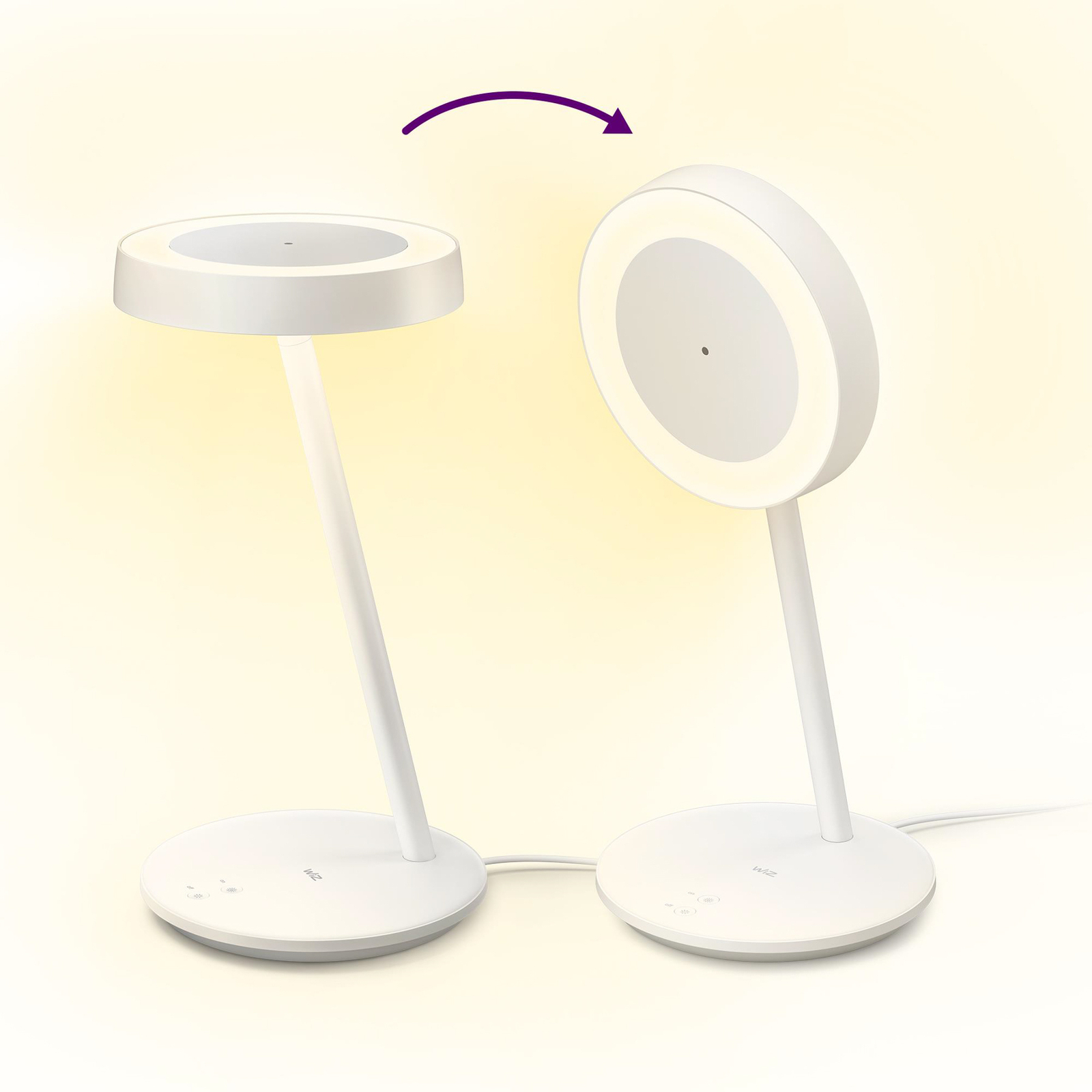 Candeeiro de mesa WiZ Portrait LED Luz anelar Sensor CCT