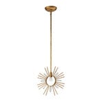 Sun King pendant light, gold-coloured foil finish 