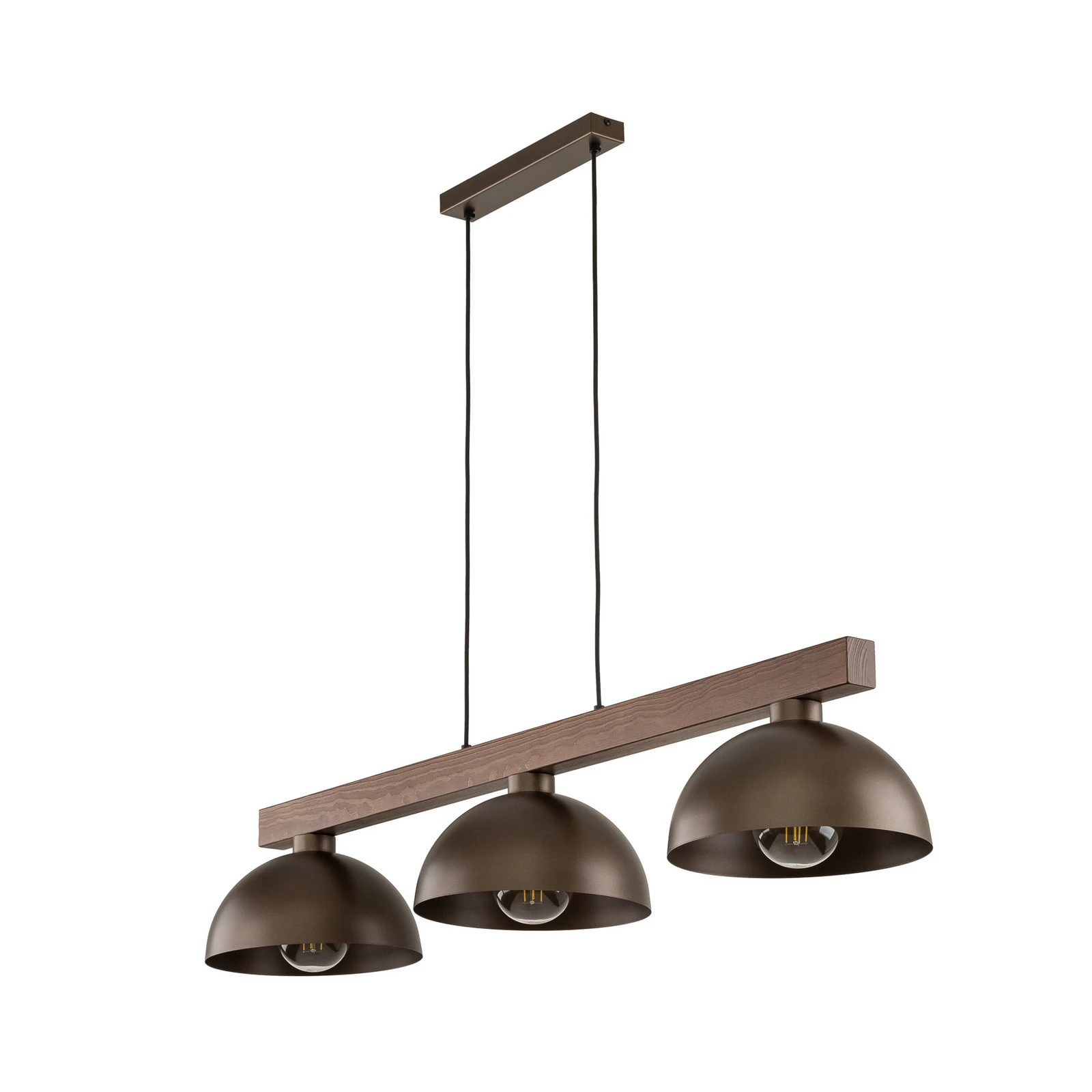 Pakabinamas šviestuvas „Oslo“, rudas, 3 lempų, 118 cm ilgio, E27