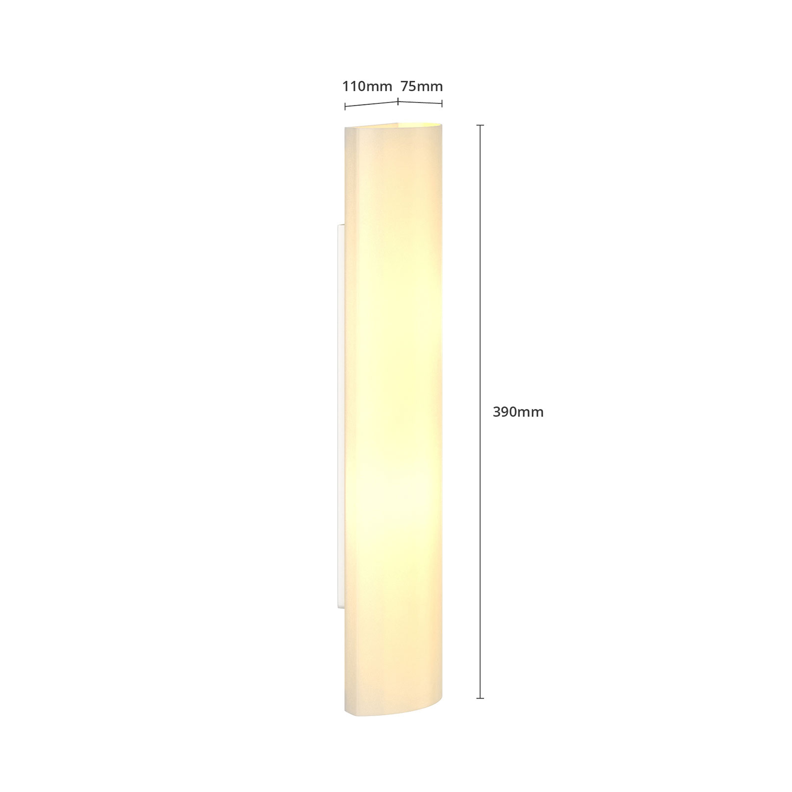 Glaswandlampe Ophelia Weiß Lang Wandleuchte Glas Gemütlich Behaglich Lampenwelt 