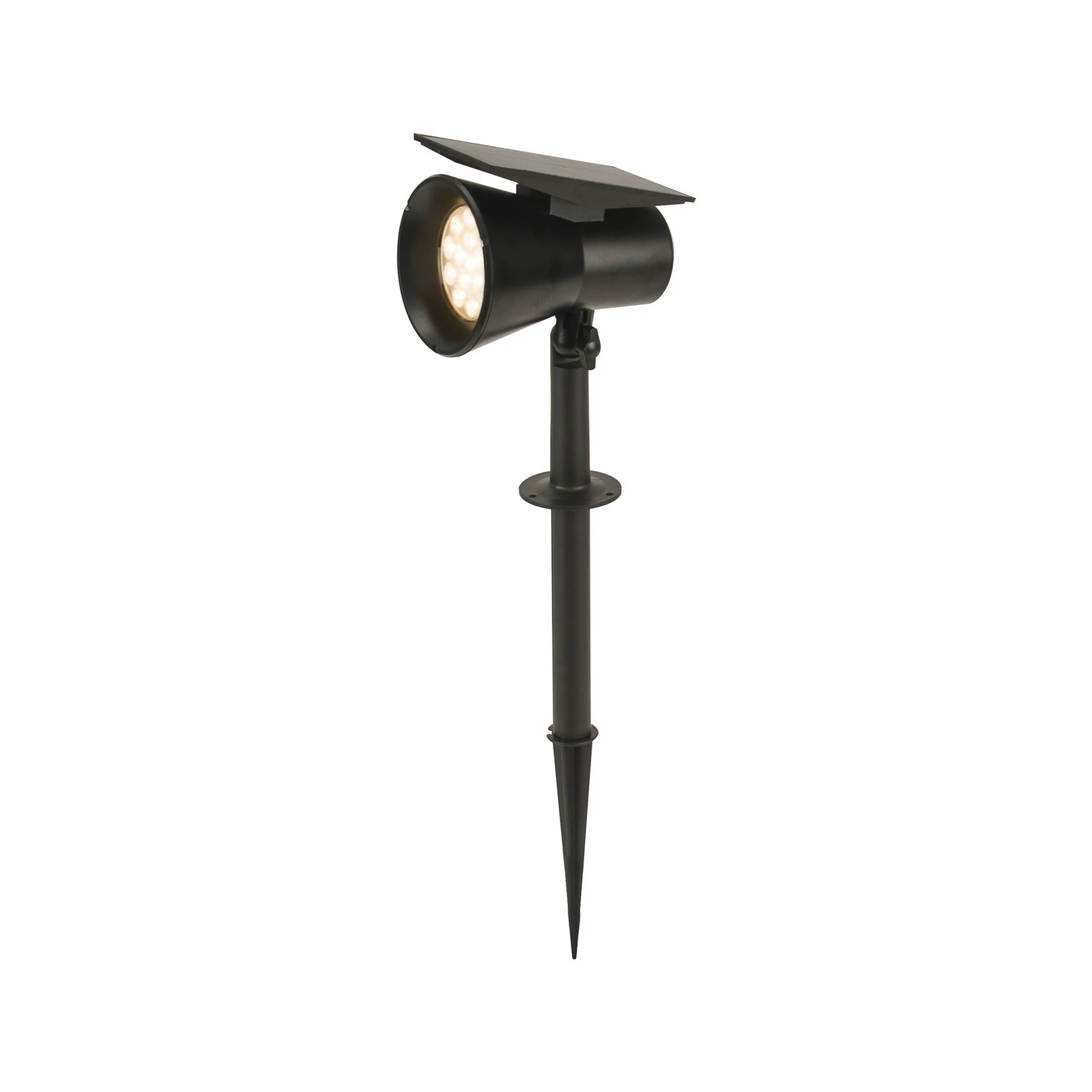 Prios LED-Solarstrahler Birko, Höhe 56 cm, schwarz, Erdspieß