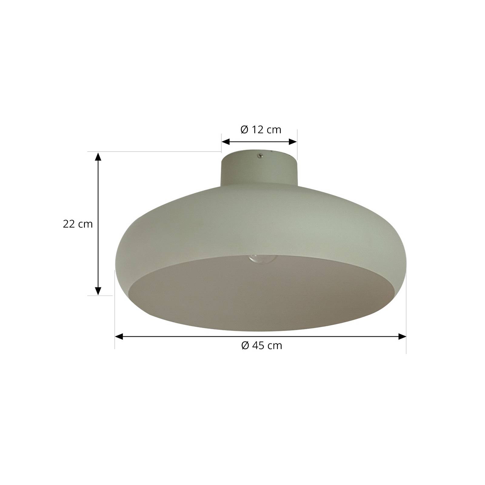 Lampa sufitowa Lindby Elover, jasnozielona, Ø 45 cm, żelazo