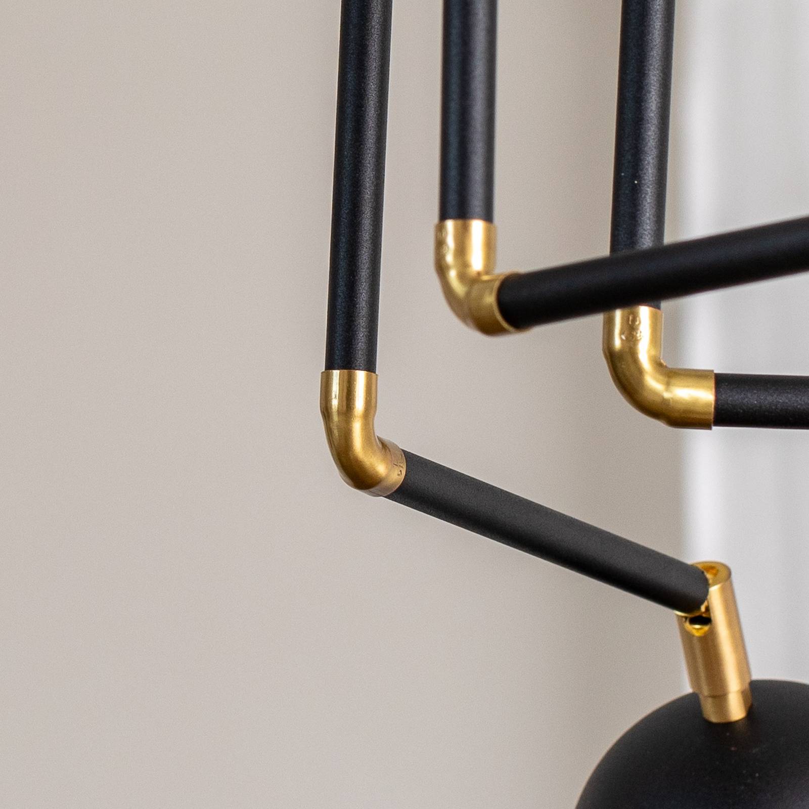 Żyrandol Vilar, czarny, metal, 6-punktowa, GU10