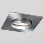 LED recessed spotlight Agon Square aluminium 3,000K 40°