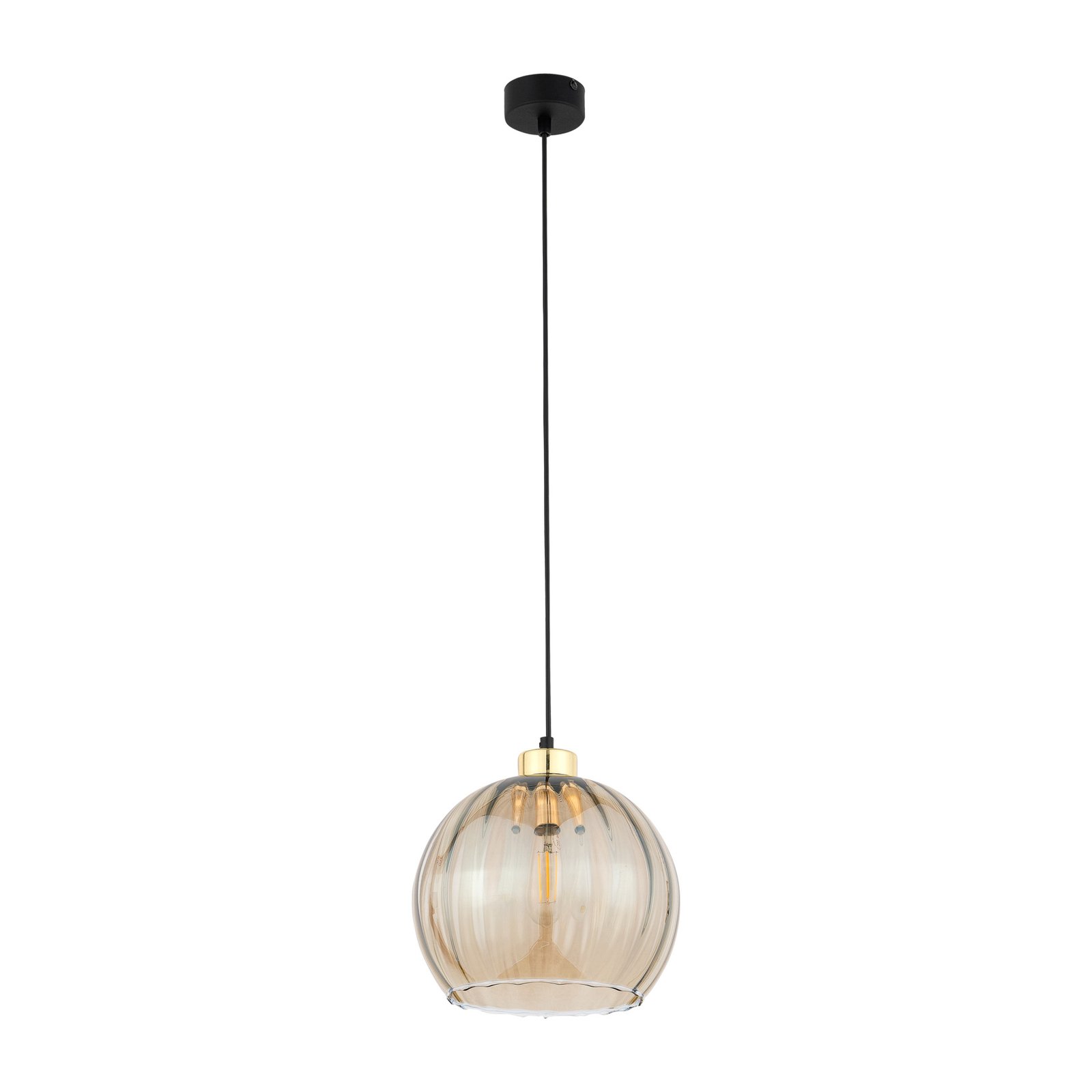 Devi hanglamp, glas, amber, 1-lamp, Ø 25cm