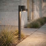 Lucande LED-veilampe Elune, svart, sensor, IP44, 77 cm