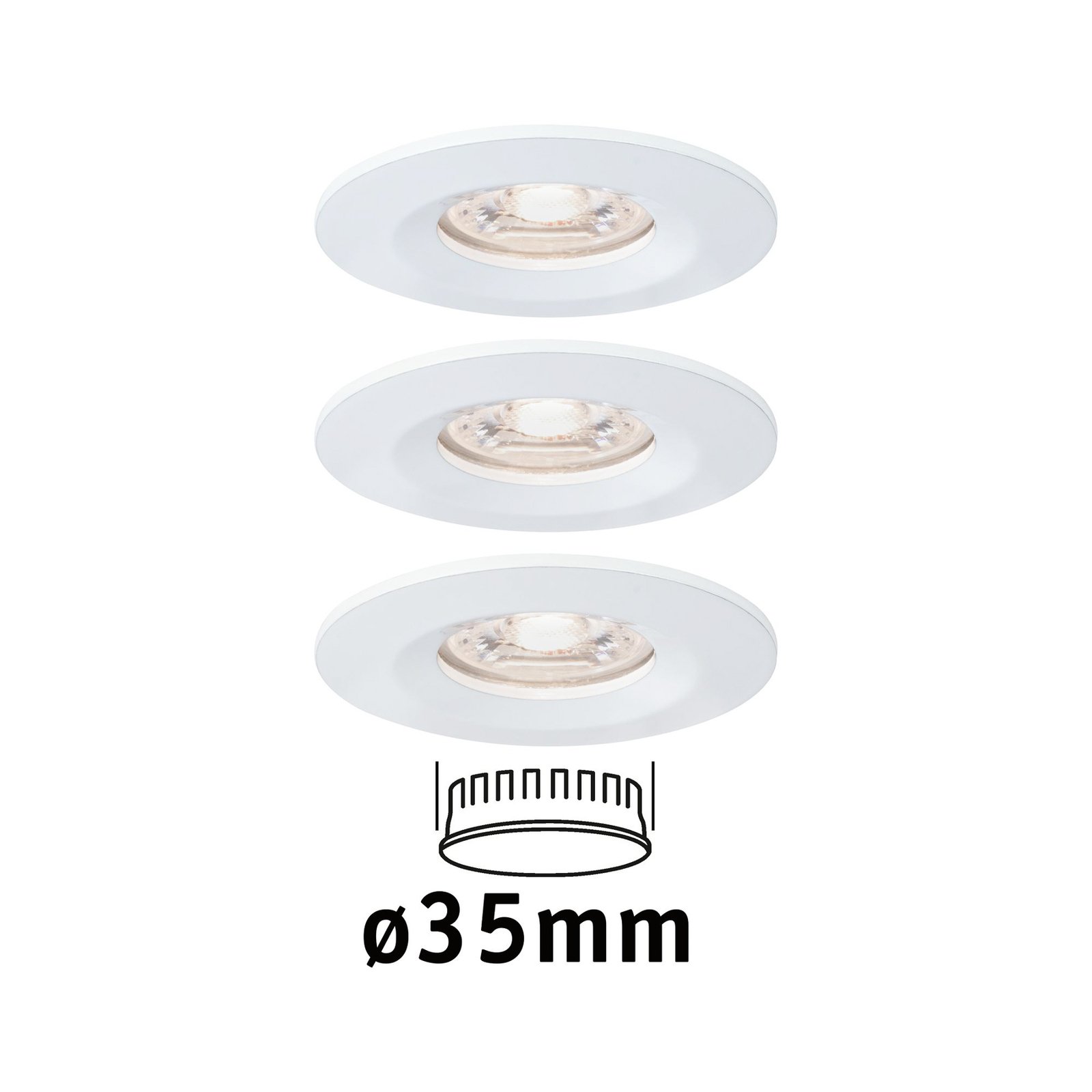 Paulmann Nova mini recessed spotlight set of 3 IP44